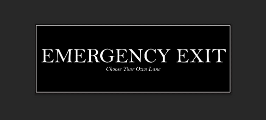 Black and White Emergency Exit Slap Sticker